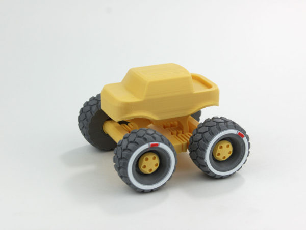 mini monster truck 3d print toy vehicle suspension flexible spring construction wheel additional design