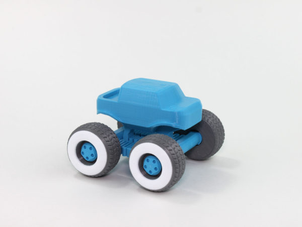 mini monster truck 3d print toy vehicle suspension flexible spring additional wheel
