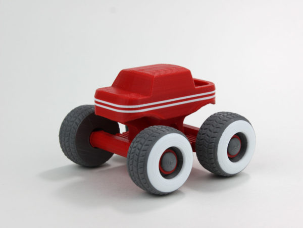 mini monster truck 3d print toy vehicle suspension flexible spring vintage wheel additional