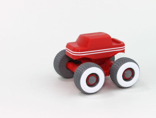 mini monster truck 3d print toy vehicle suspension flexible spring vintage additional wheel design