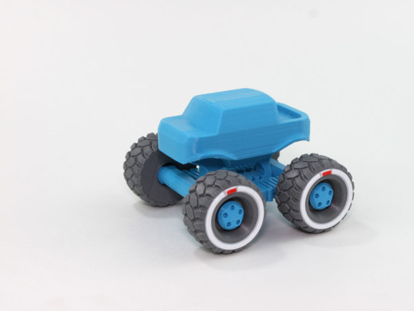 mini monster truck 3d print toy vehicle suspension flexible spring construction wheel additional design