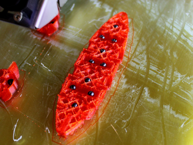 3d print fishing lure outdoor bait hinge segmented bait swimbait red industrial design infill print bed weights insert