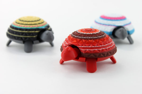 squishy turtles family 3d print animal toy child shell pattern design multi color filament swap