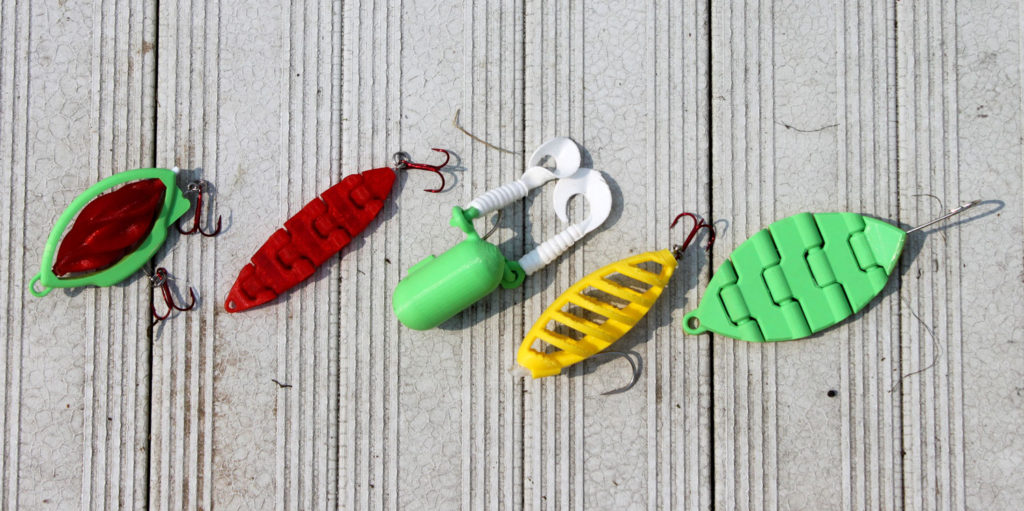 3d print fishing lure outdoor bait lures lineup industrial design prototype